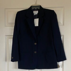 Talbots Dark Blue Blazer with Button Accents, vintage sz 4p